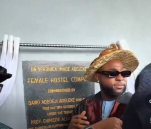 Davido Immortalizes Late Mother with New Female Hostel at Abia’s Clifford University